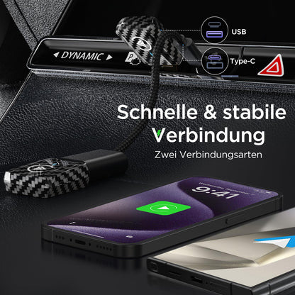 MSXTTLY U2AC-01 Wireless CarPlay & Android Auto Adapter, schwarz