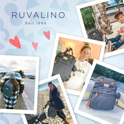 RUVALINO Wickelrucksack mit Wickelauflage und Schnullerhalter, Grau