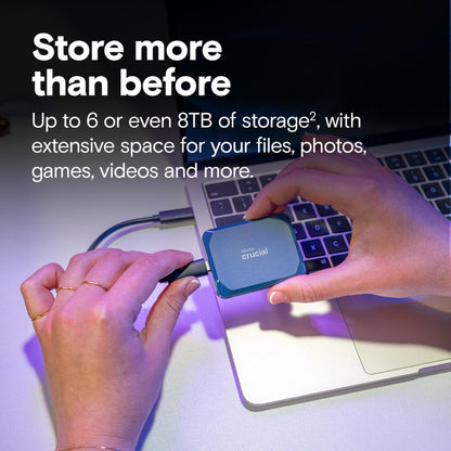 Crucial X10 Portable SSD 4TB - 2.100MB/s - Blau matt