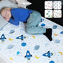 Hygge Sheets Bettunterlage wasserdicht für Kinder, 2er-Pack Weltraum, gesteppte Matratzenauflage