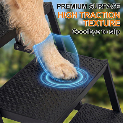 Niubya Hundetreppe Auto klappbar, 5 Stufen, bis 90 kg