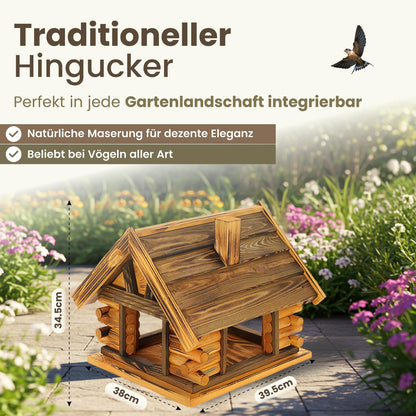 Mazur Vogelfutterhaus aus Holz XL geflammt und wetterfest