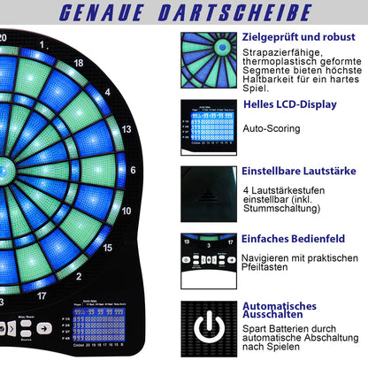 Turnart Dartscheibe Elektronisch Profi LED - Blau