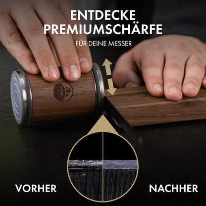 HORL 2 Rollschleifer Messerschärfer für Küchenmesser – Nussbaum