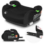 Lionelo Luuk Fix i-Size Kindersitzerhöhung mit ISOFIX, 125–150 cm in Schwarz mit Armlehnen