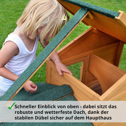 zooprinz Kaninchenstall 2 Ebenen mit Freigehege und Kotschublade