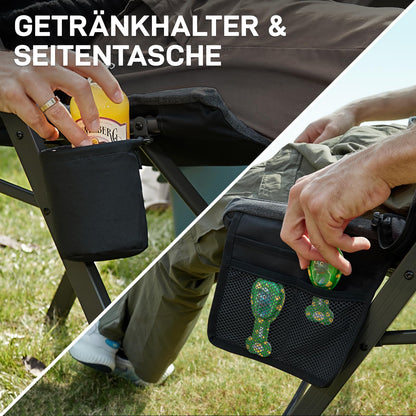 EVER ADVANCED Campingstuhl – Verstellbar, gepolstert, hohe Lehne