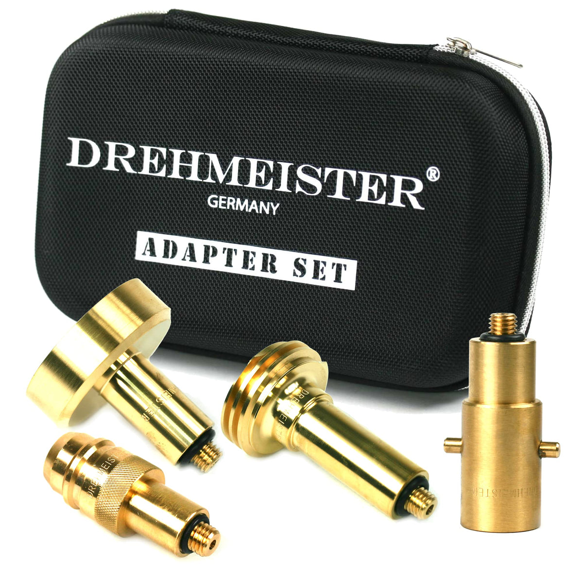 Drehmeister LPG Adapter Set M10 lang Autogas Tankadapter mit Etui aus Messing und Edelstahl