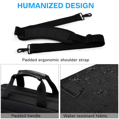 bagsmart Laptoptasche 17,3 Zoll, erweiterbare Aktentasche, schwarz