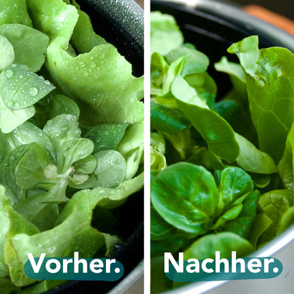 Cookery Salatschleuder Edelstahl 4,5 L mit Gemüsehobel, 5 Klingen