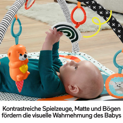 Fisher-Price Tierfreunde Kontrast-Spieldecke mit Musik und Licht