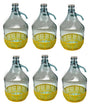 lilawelt24 Gärballon 5L aus Glas mit Bügelverschluss und gelbem Kunststoffkorb, 6er-Set