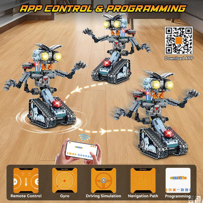 INSOON 5-in-1 Technik Roboter Bauset, RC Klemmbausteine mit App