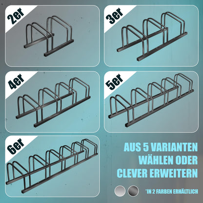 KESSER Fahrradständer für 6 Fahrräder, Mehrfachständer Schwarz