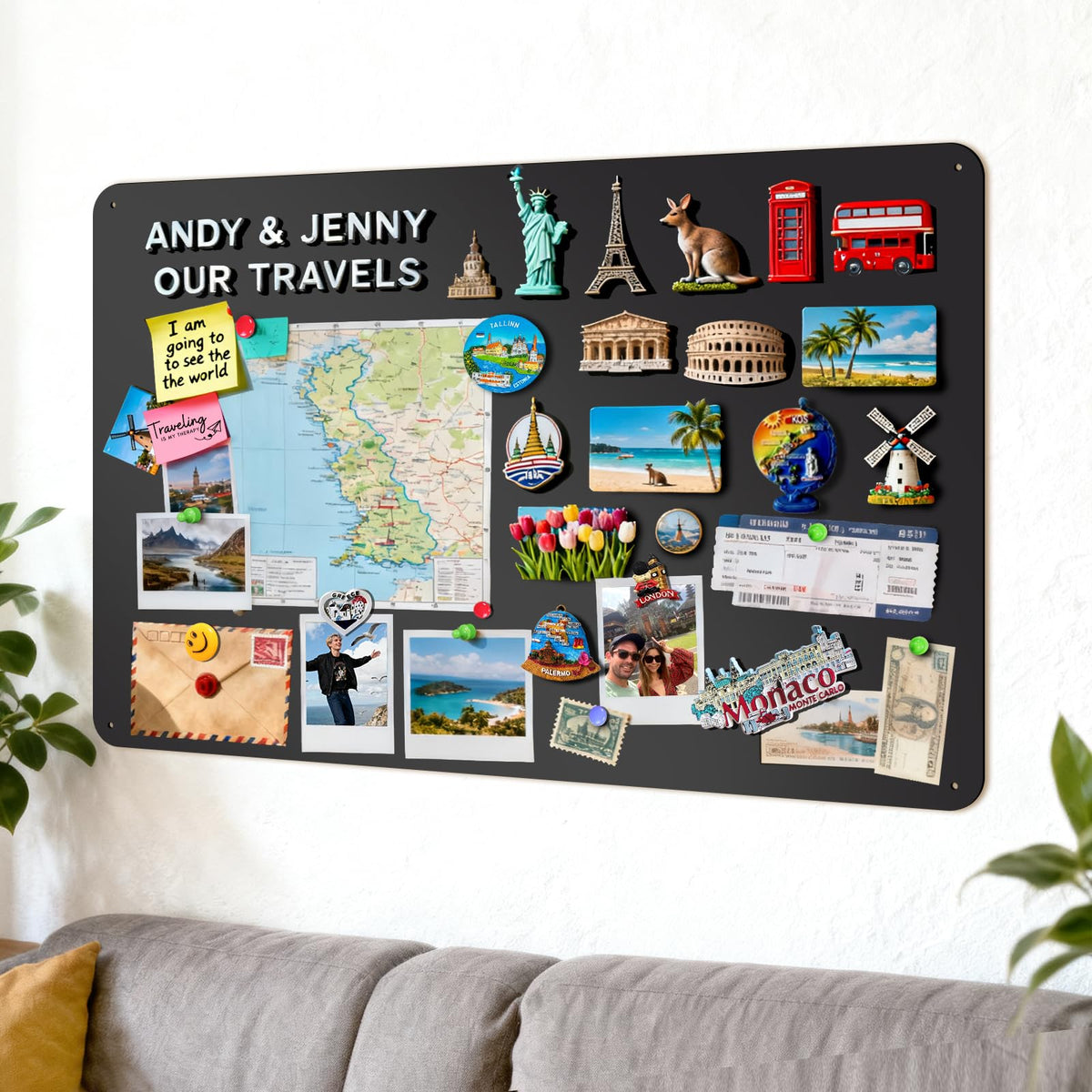 LYZZXI Magnettafel Schwarz 50x80 cm, Magnetwand für Fotos & Magnete, rechteckig, matt schwarze Stahloberfläche