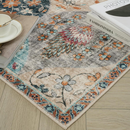 Xfrog Blumen Boho Flächenteppich für Wohnzimmer – 160 x 230 cm