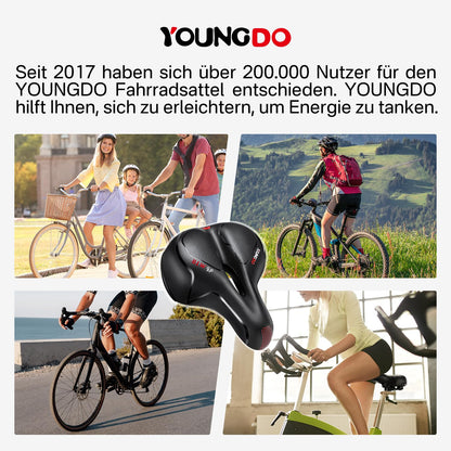 YOUNGDO Gel Fahrradsattel, ergonomisch, mit wasserdichter Abdeckung