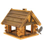 Mazur Vogelfutterhaus aus Holz XL, geflammte Ausführung, überdachte Futterplattform