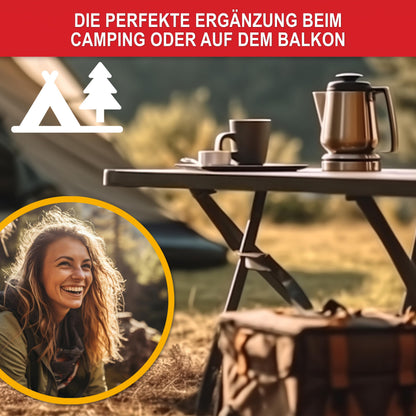 Onbest Balkontisch klappbar – Campingtisch in Holzoptik, eckig
