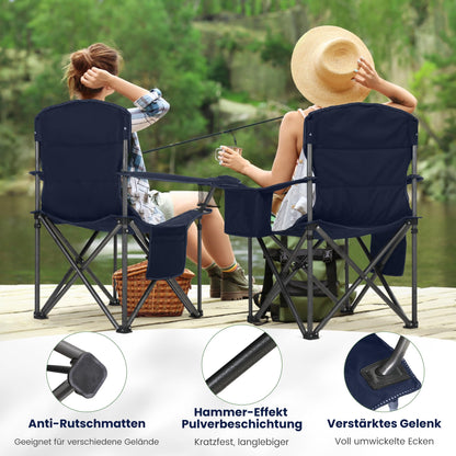 HIGH POINT SPORTS Campingstuhl faltbar 2er Set XXL gepolstert Blau