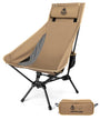 OneTigris TIGERBLADE Campingstuhl Hochlehner faltbar - Kojote Braun. Stabiler, hochlehniger Sitz für Camping und Outdoor.