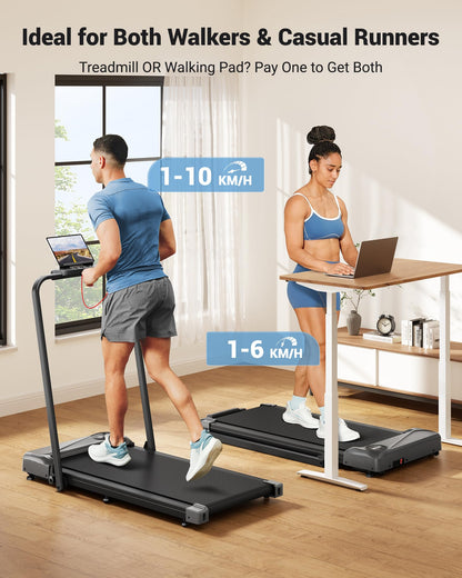 THERUN Laufband klappbar – Walking Pad für Zuhause 10 km/h