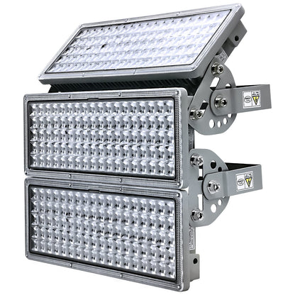 POWFUL LED Flutlicht 300W Aussenstrahler. Robuster, rechteckiger LED-Strahler. Helle 6500K Ausleuchtung großer Außenbereiche, IP67.