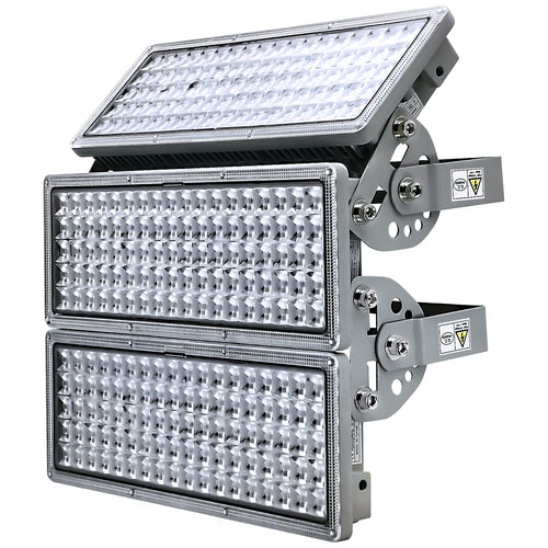 POWFUL LED Flutlicht 300W Aussenstrahler. Robuster, rechteckiger LED-Strahler. Helle 6500K Ausleuchtung großer Außenbereiche, IP67.