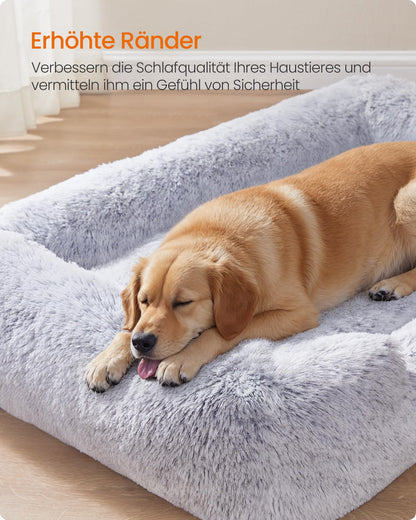 Feandrea Hundebett 106 x 75 cm, Hundesofa, waschbar, Ombré-Grau