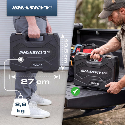 HASKYY Vielzahn Steckschlüsselsatz 1/2 Zoll, 12-Kant, 8-36 mm