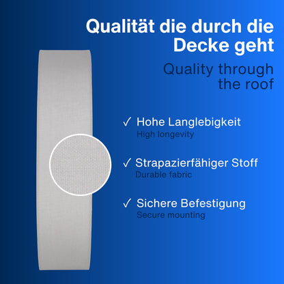 REV Deckenleuchte – Rund 50cm Stoffschirm Vintage Grau