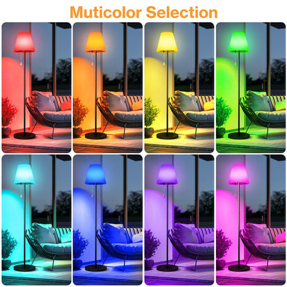 Bawoo Solar Stehlampe Outdoor mit Lichtsensor, RGB, IP65