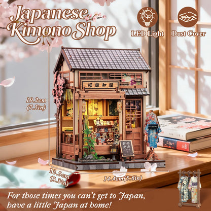 CUTEBEE Book Nook Sakura Kimono – DIY Miniaturhaus Bausatz aus Holz