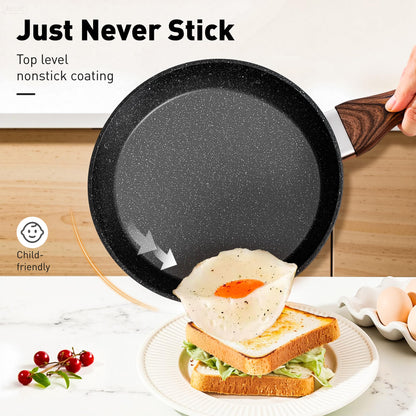 DishDelight Induktion Topfset 15-teilig Granit Antihaft Schwarz