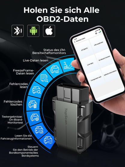 TOPDON Topscan OBD2 Diagnosegerät – Bluetooth, Aktiver Test