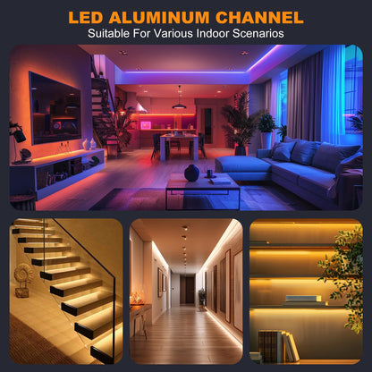 Chesbung LED Aluminium Profil V-Form 20x1m für LED Streifen bis 12 mm