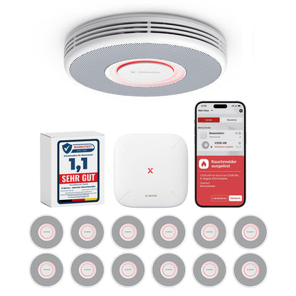 X-Sense WLAN-Rauchmelder XS0B-MR121 mit Sprachausgabe, 12er-Set, 33 mm flach
