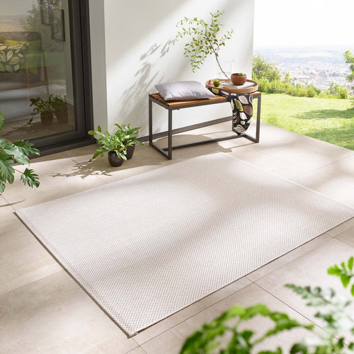 Taracarpet In- & Outdoor-Teppich Flachgewebe Creme Weiss 160x220 cm, rechteckig, Sisaloptik meliert