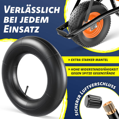 MASKO Schubkarre 100 Liter Bauschubkarre mit Luftreifen, bis 250 kg