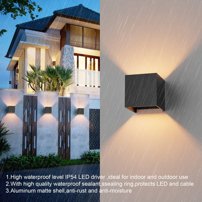 Klighten LED Wandleuchte G9 für innen und aussen, 2er-Set, schwarz