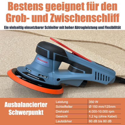 FANZWORK HG0024 Bürstenloser Exzenterschleifer 125/150mm