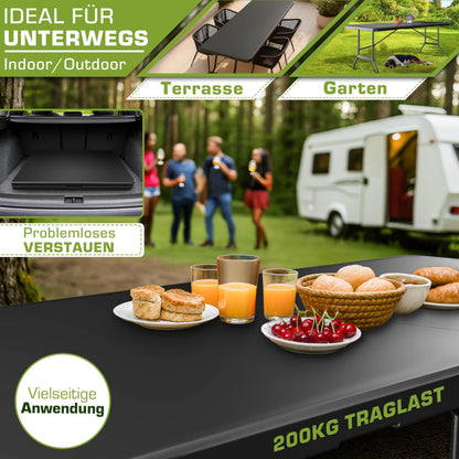 tillvex Gartentisch klappbar Kunststoff 180x75cm 8 Personen