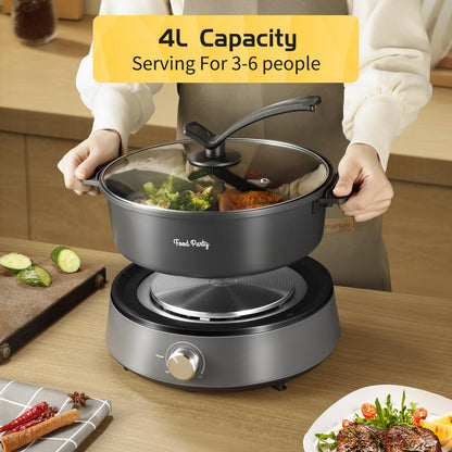 Food Party Elektrischer Hot Pot FPJ204, 4 L, doppelseitig, 1350 W