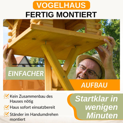 Deko-Shop-Hannusch Vogelhaus mit Futtersilo, Grösse L, schwarz