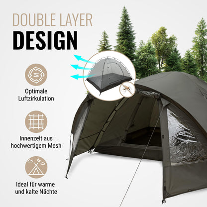 Wanderfalke Camp 4 Campingzelt, 4 Personen, wasserdicht, Vorzelt