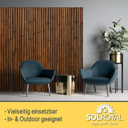 Sol Royal Premium Bambus Sichtschutzzaun B23 180x250 cm Dunkelbraun