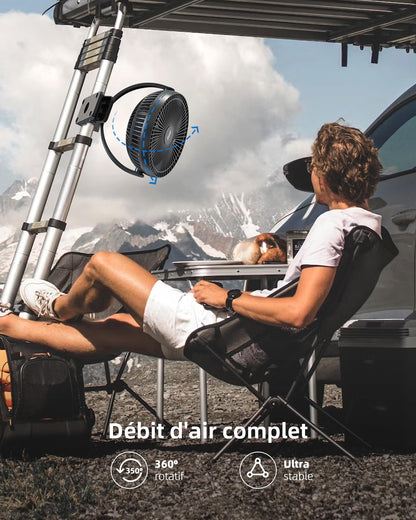 Koonie WH310 Clip-Ventilator mit Akku, 10000 mAh, USB, 20 cm