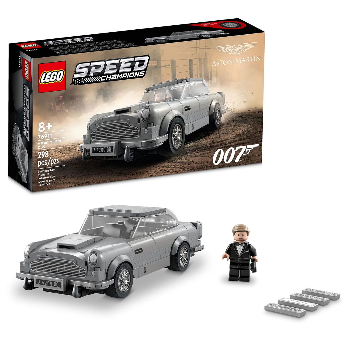LEGO Speed Champions 007 Aston Martin DB5 76911 Bauset mit James-Bond-Minifigur und silberfarbenen Radeinsätzen