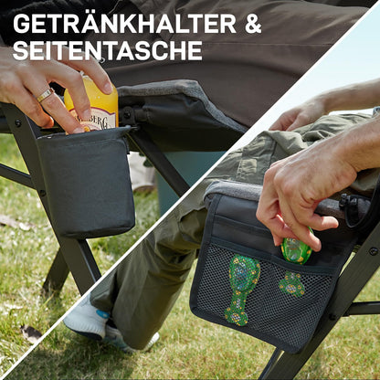 EVER ADVANCED Campingstuhl – faltbar, rückenverstellbar, gepolstert