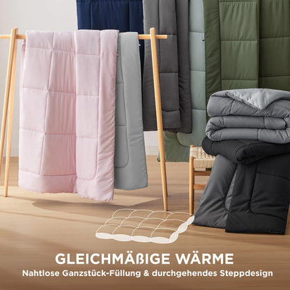 BEDSURE Bettdecke 135x200 cm Ganzjahresdecke Bronzegrün/Eisberggrün